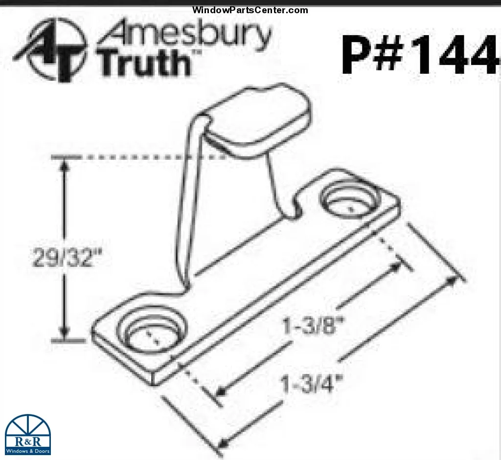 144 Amesbury Truth Large Sash Keeper - For Window Lock