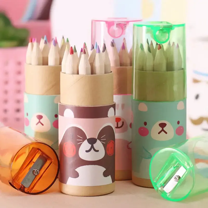 3-Pack: 12-Color Cute Pencils Creative Stationery Cute Bear