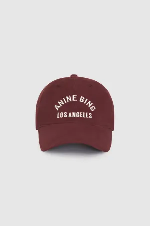 Anine Bing - Jeremy Baseball Cap LA in Dark Cherry