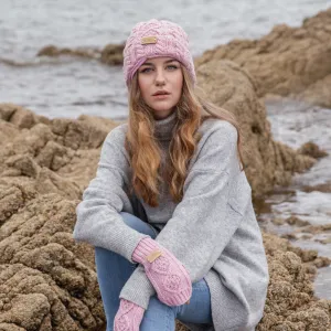 Aran Donegal Cable Turn up Beanie Hat