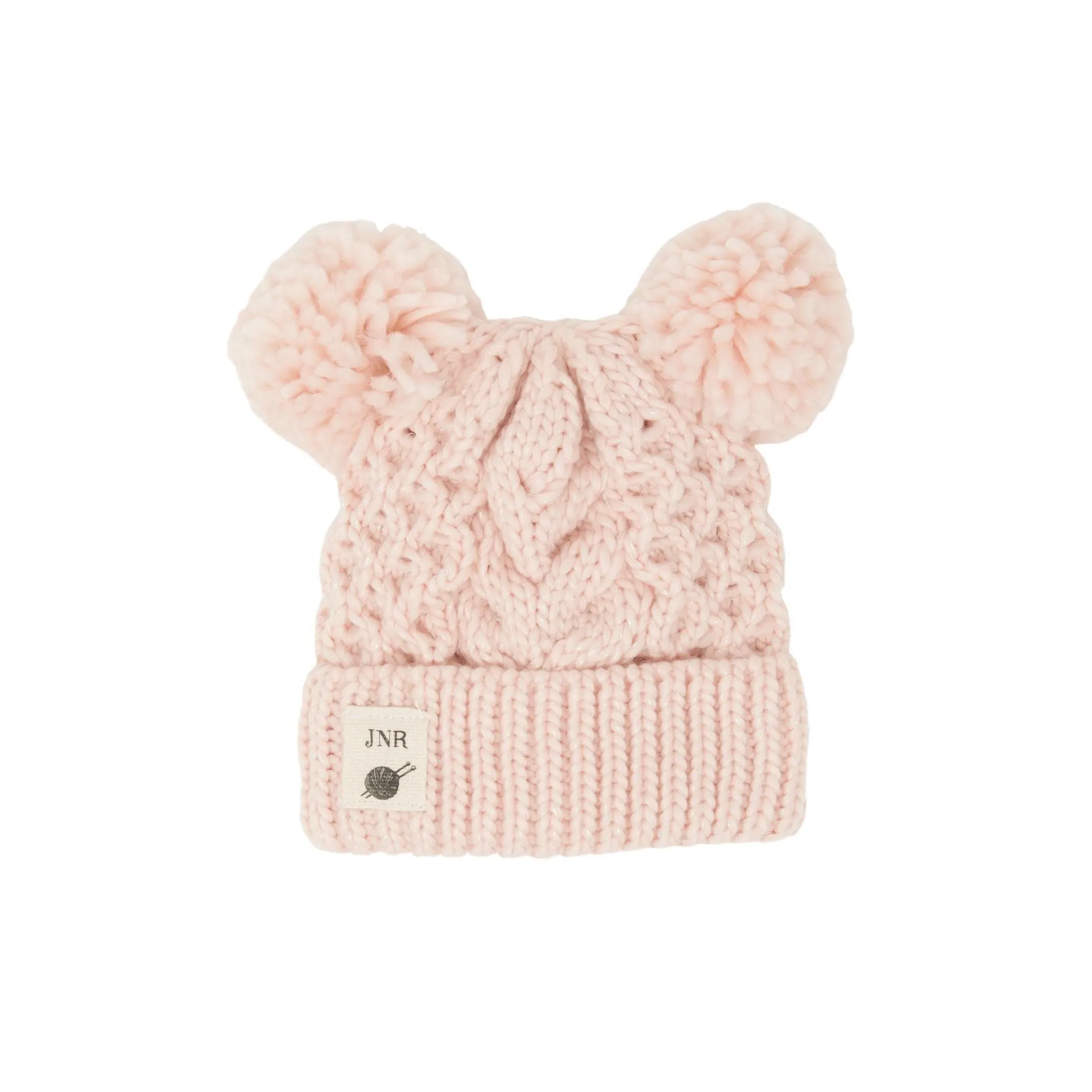 Aran Junior Sparkle Cable Double Yarn Pom Hat