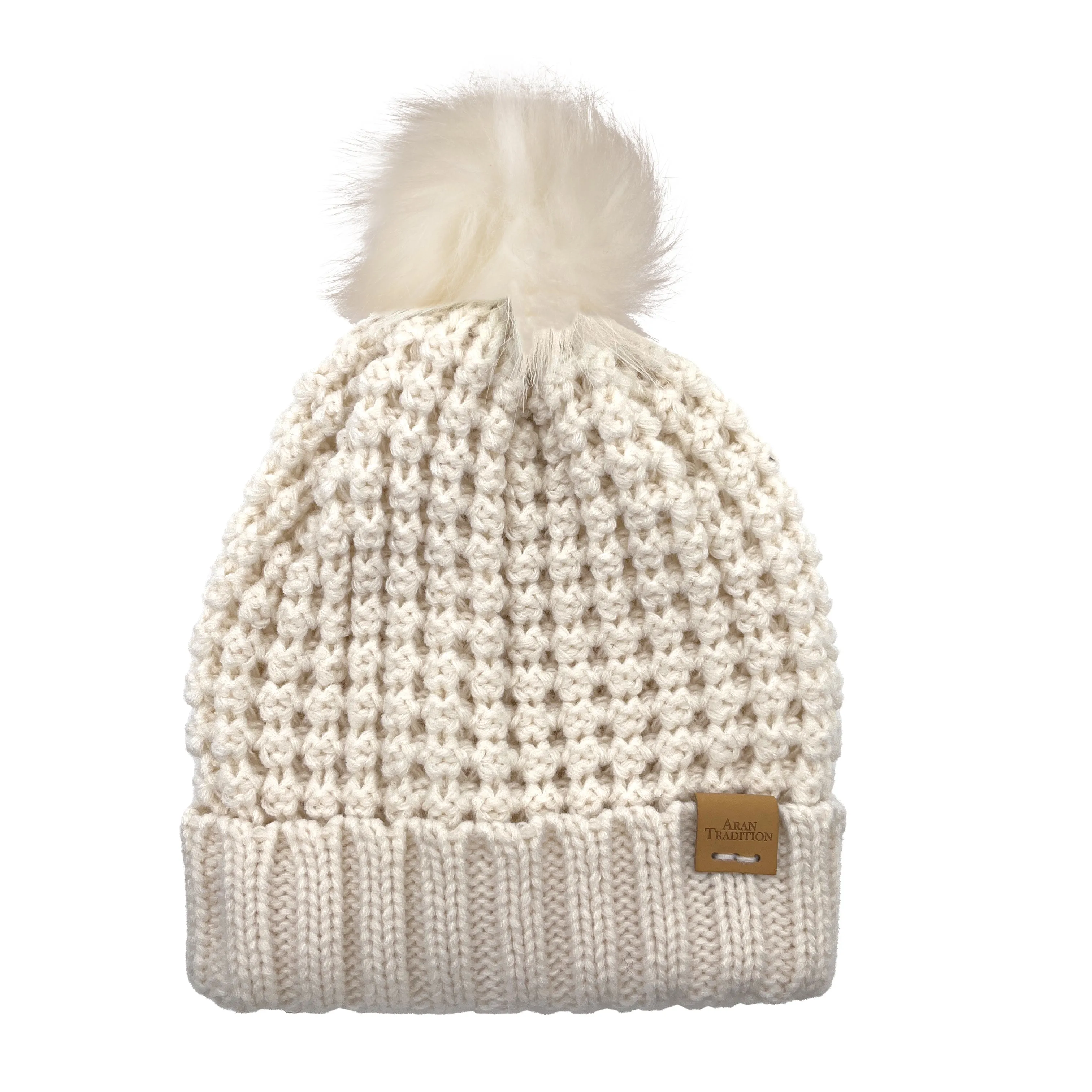 Aran Popcorn Stitch Bobble Hat