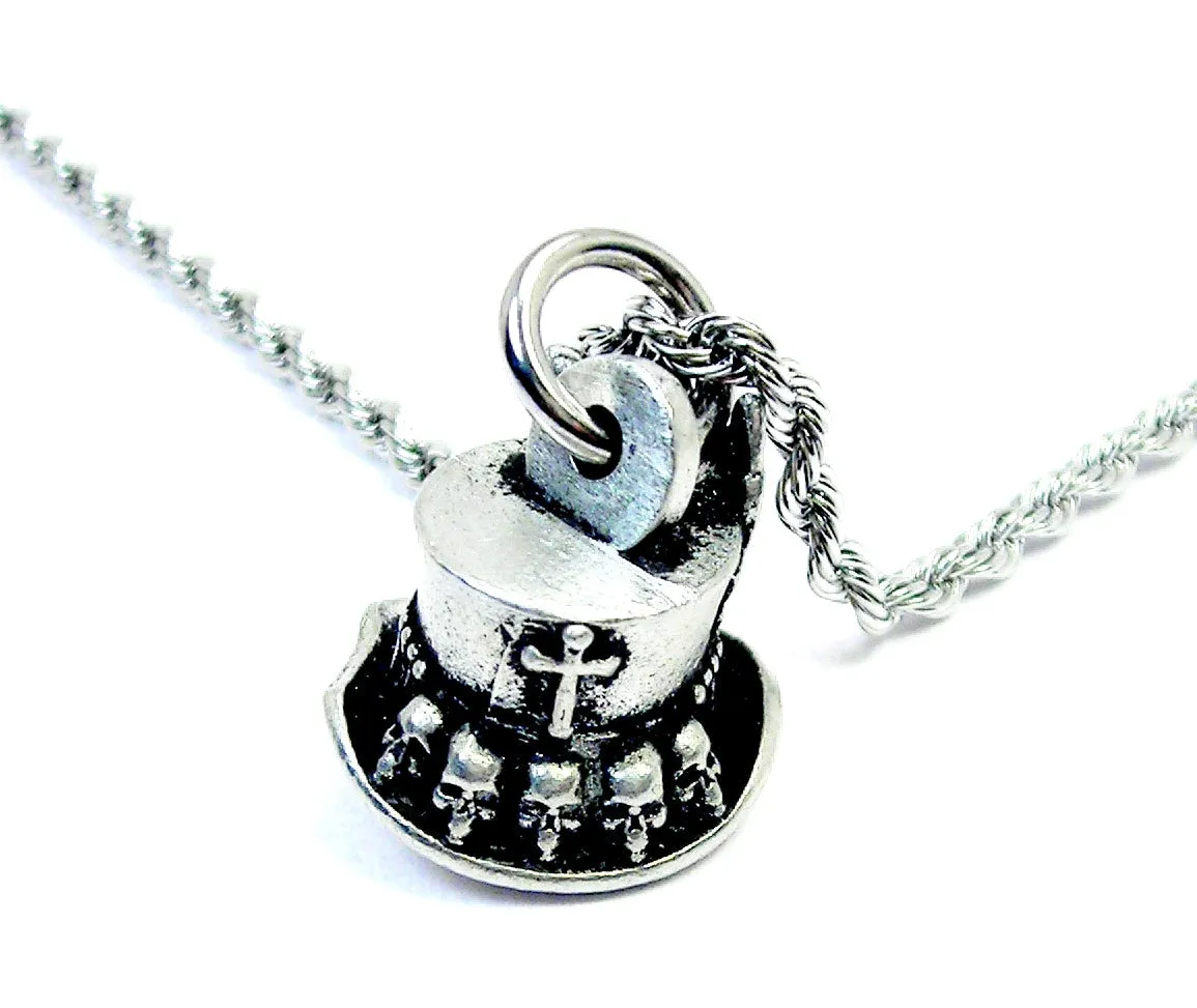 Baron Samedi top hat Voodoo with NOLA tab Charm Necklace