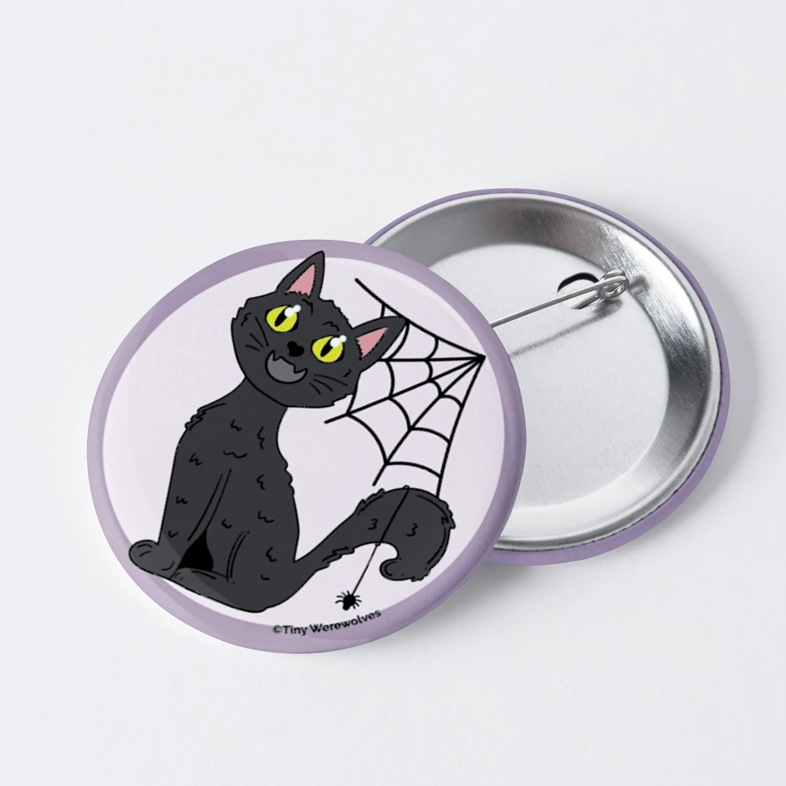 Black Cat Spooky 1" Mini Button Pin