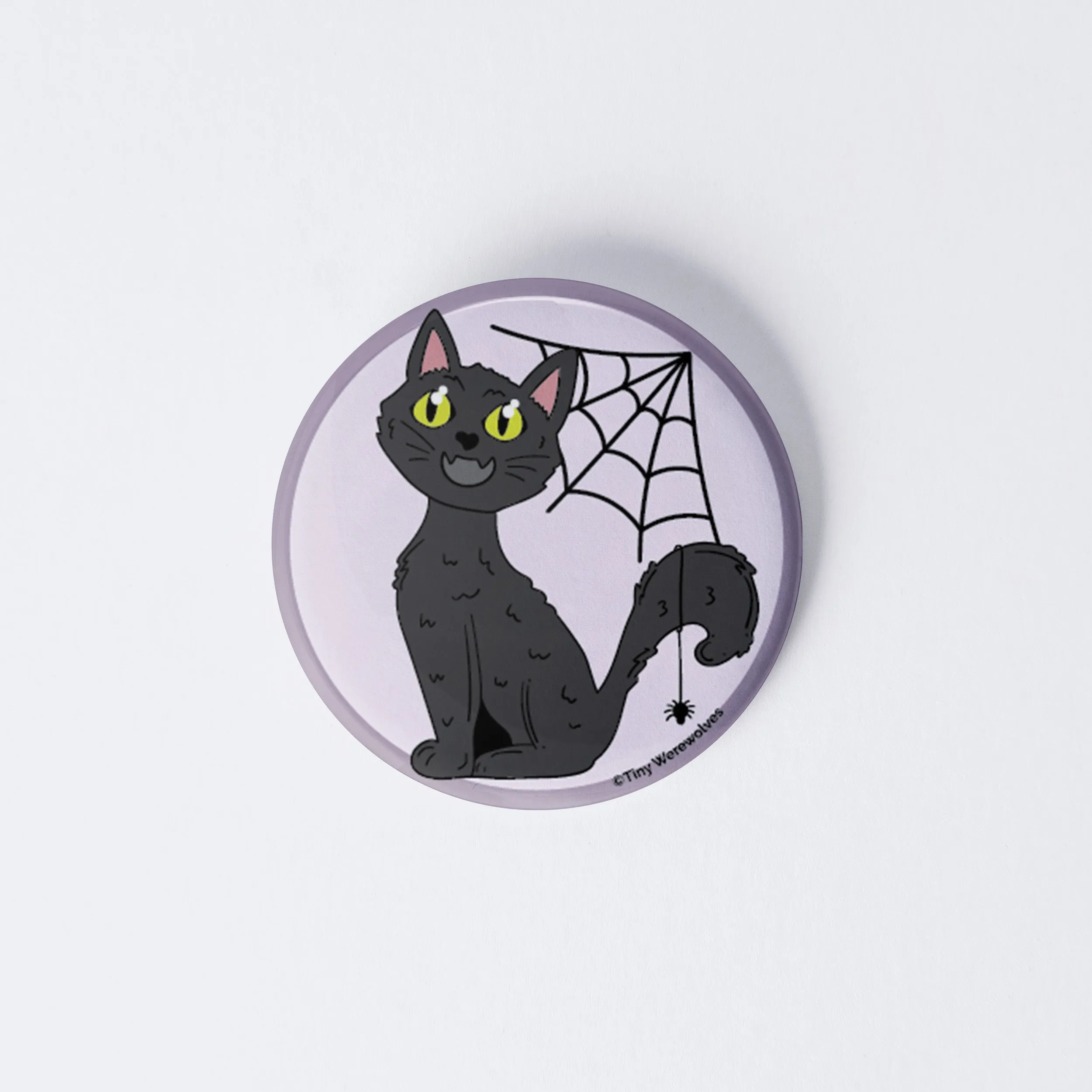 Black Cat Spooky 1" Mini Button Pin