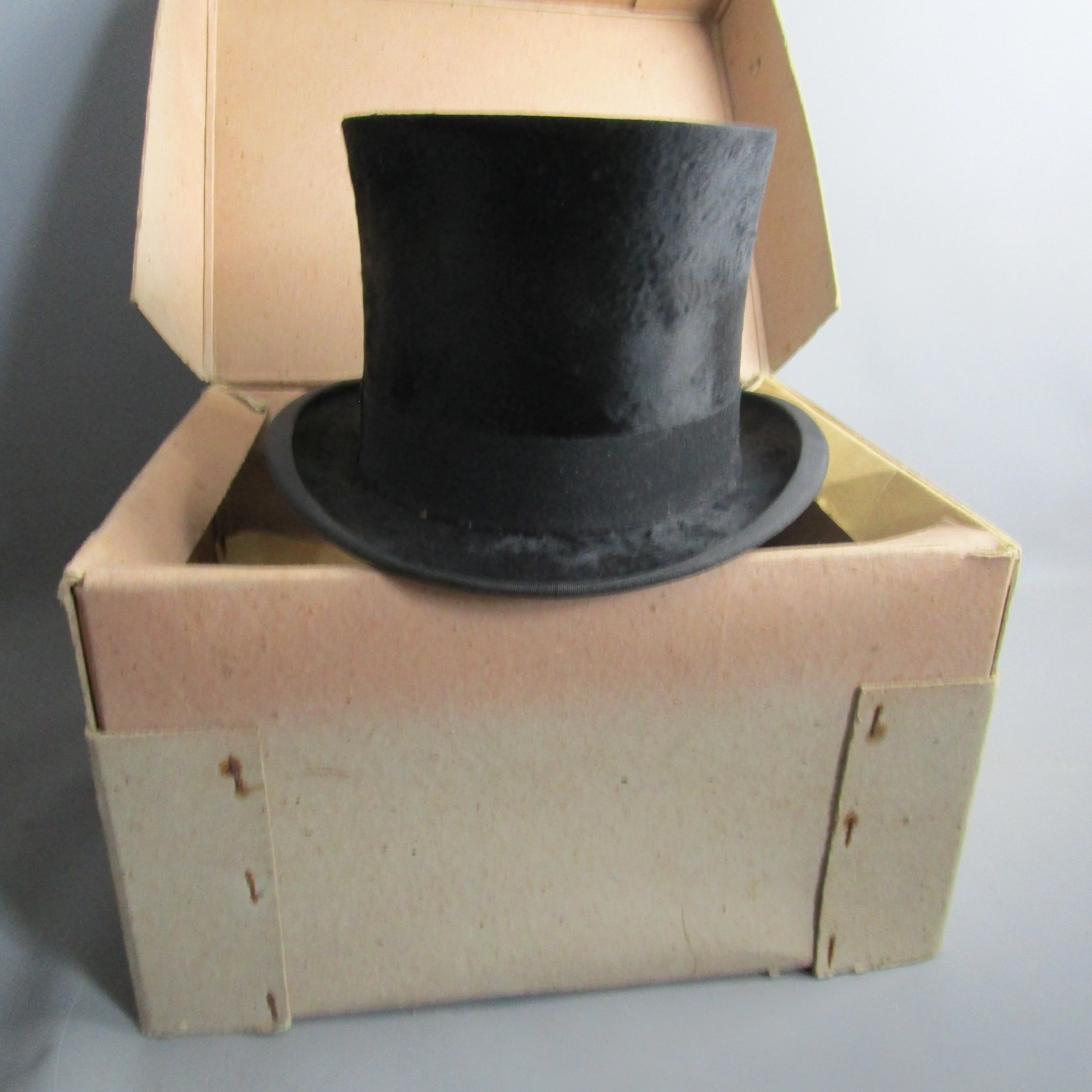 Black Silk Top Hat Lincoln Bennett & Co London In Box Vintage Retro circa 1940's