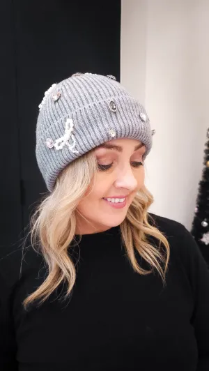 Bow Hat- Grey