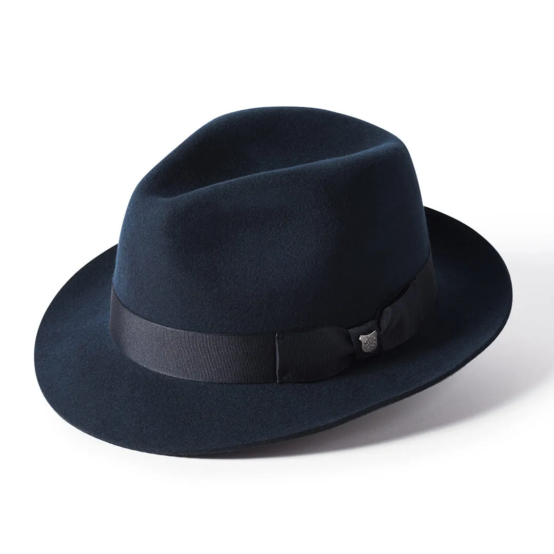 Chester Wool Felt Trilby Navy by Failsworth