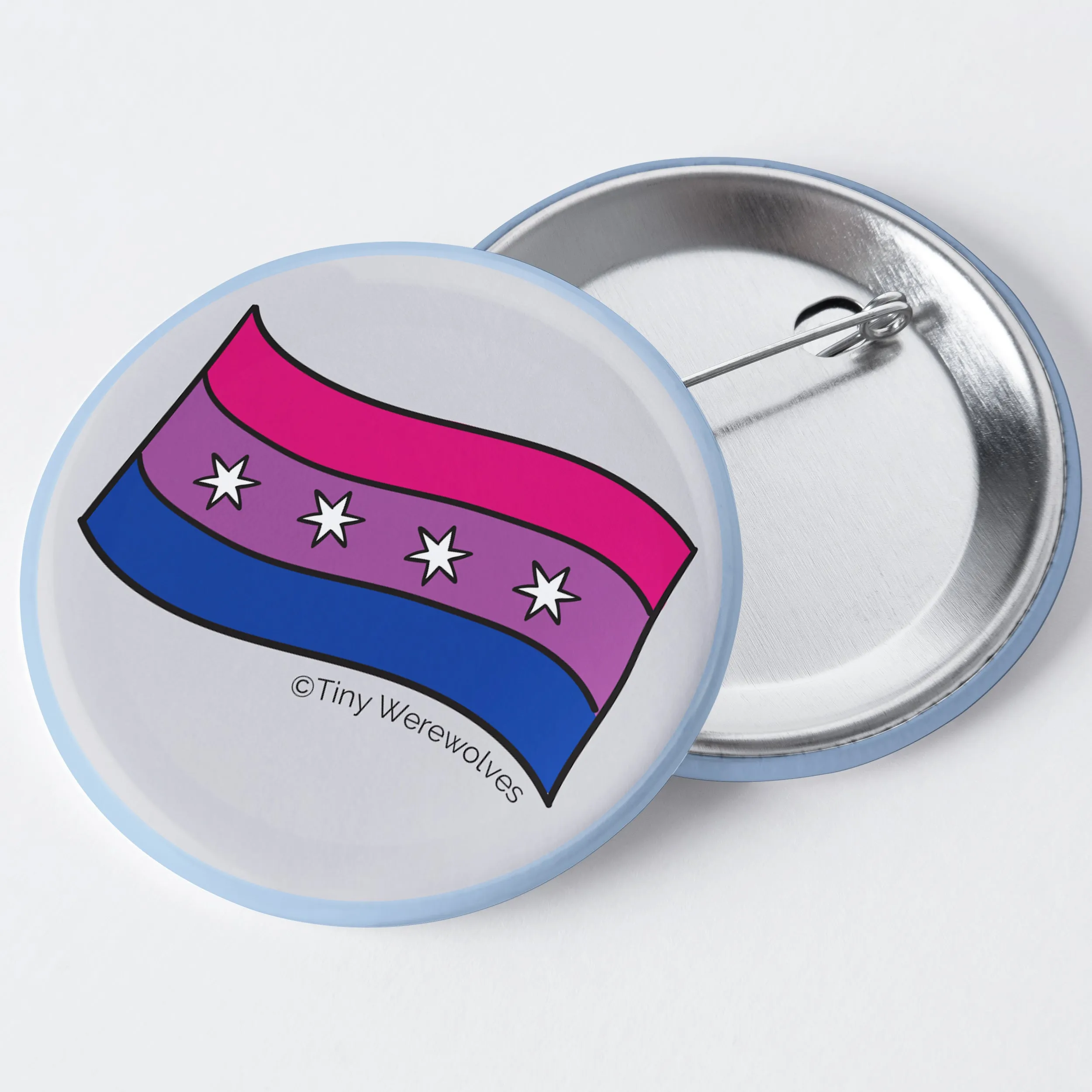 Chicago Bisexual Pride Flag 1.75" Button Pin