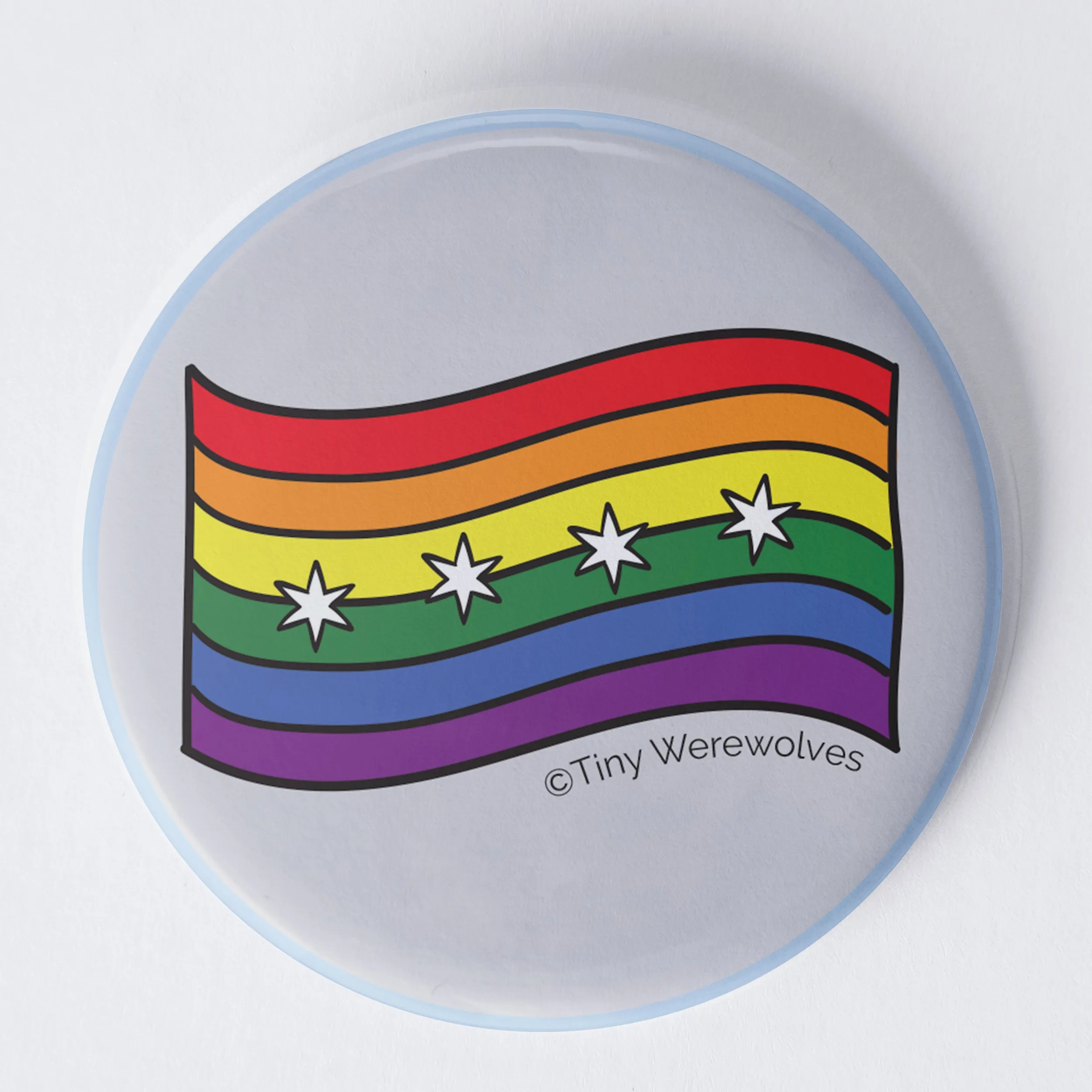 Chicago Rainbow Pride Flag 1.75" Button Pin