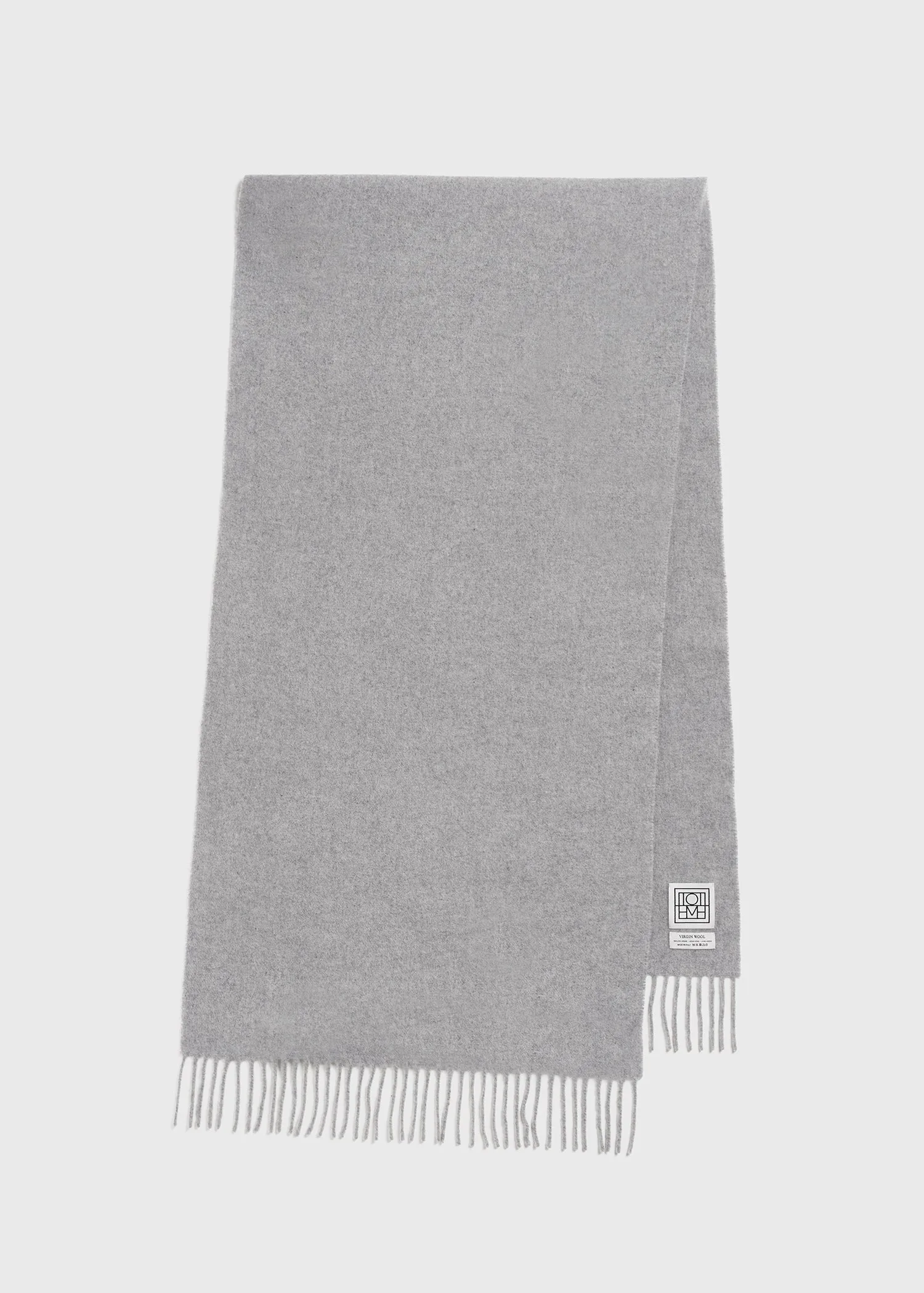 Classic wool scarf light grey mélange