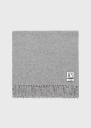 Classic wool scarf light grey mélange