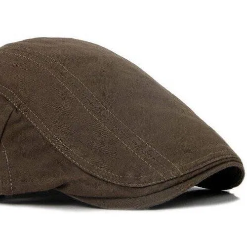 Classy Men Brown Cotton Flat Cap