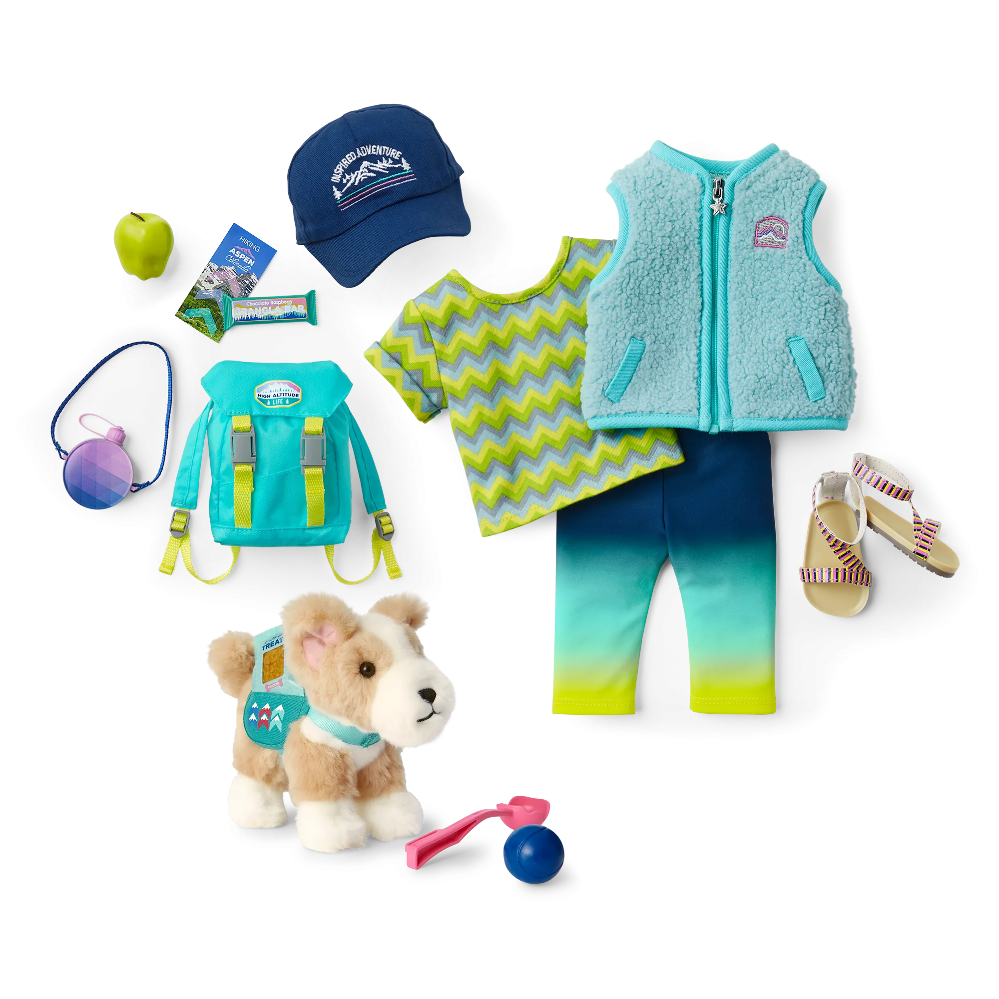 Corinne's™ Camping Outfit, Accessories & Dog