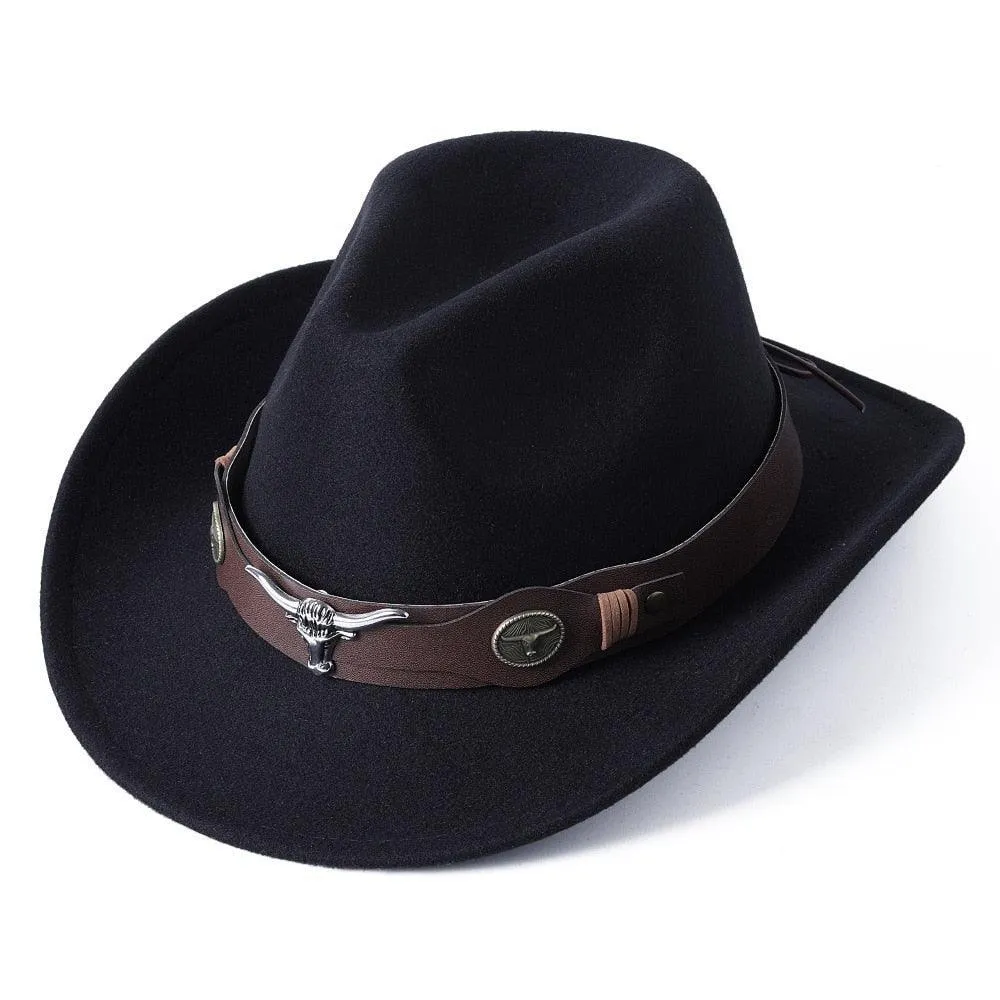 cowboy hat monochrome felt  Unisex