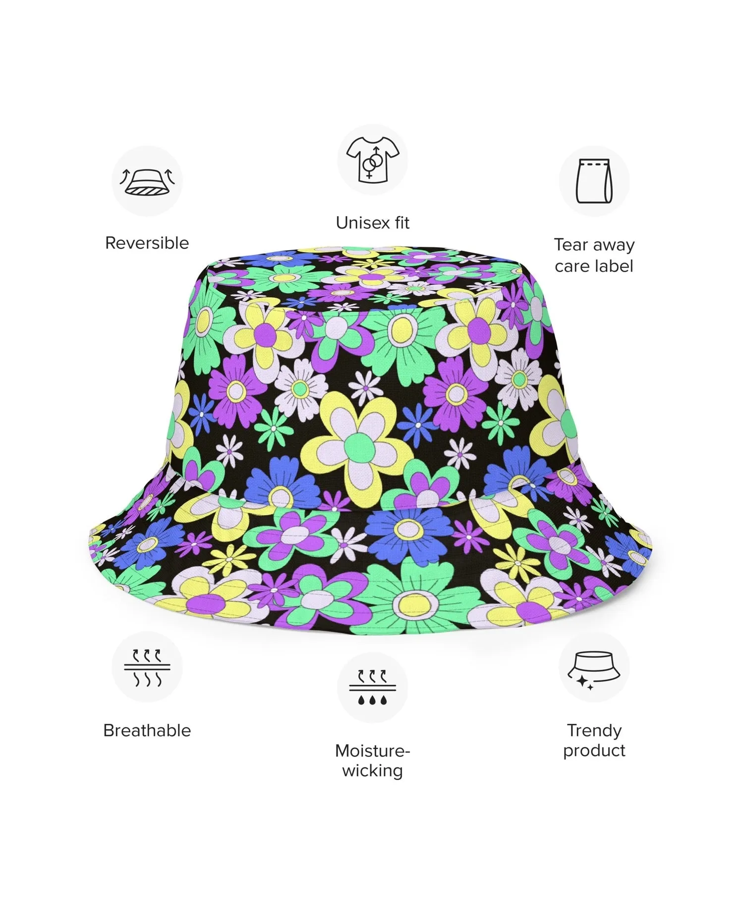 Crazy Daisy Reversible Bucket Hat