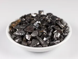 Elite NOBLE SHUNGITE Raw Crystal Chips from Raquirite, Colombia - Home Decor for EMF Radiation Protection, E1729