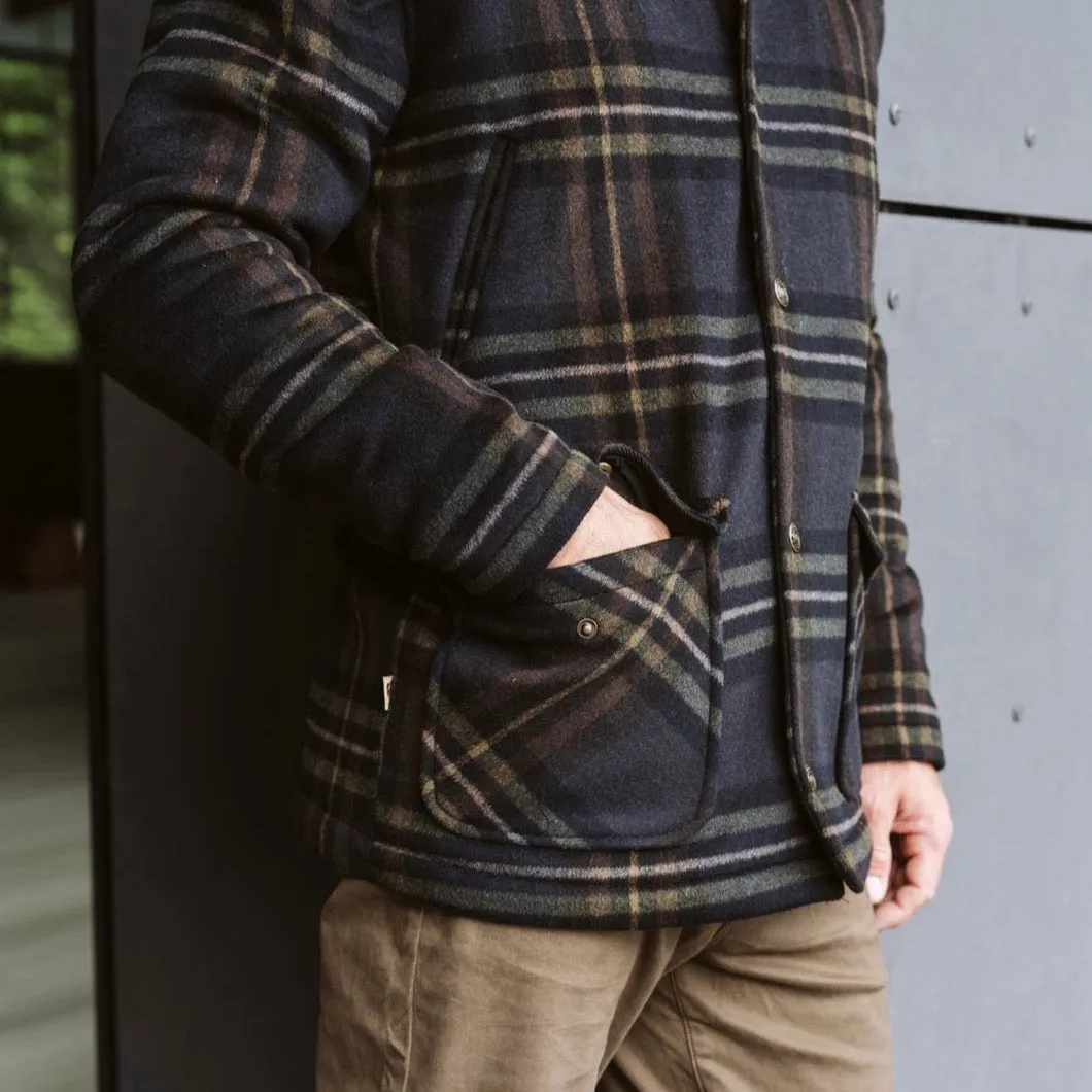 Ellis Wool Jacket | Navy Plaid and Corduroy