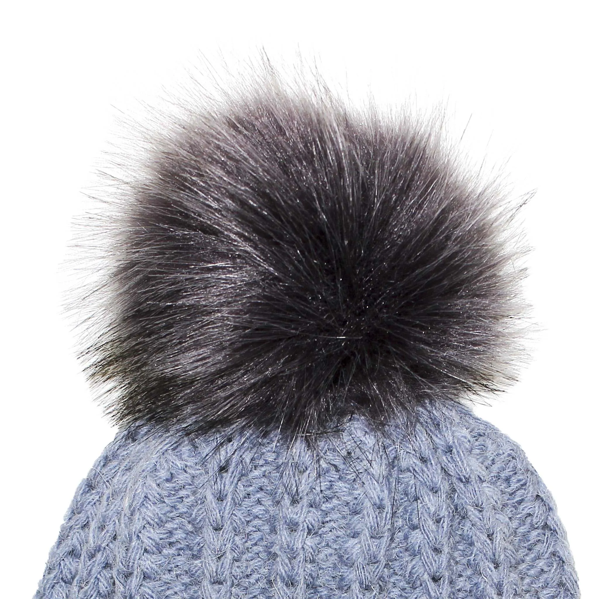 Fisherman Stitch Pom Pom Hat