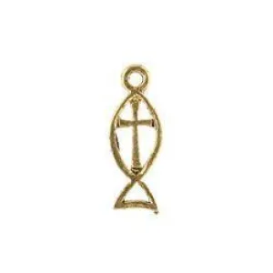 Fisherman's Cross Plated Gold Charms