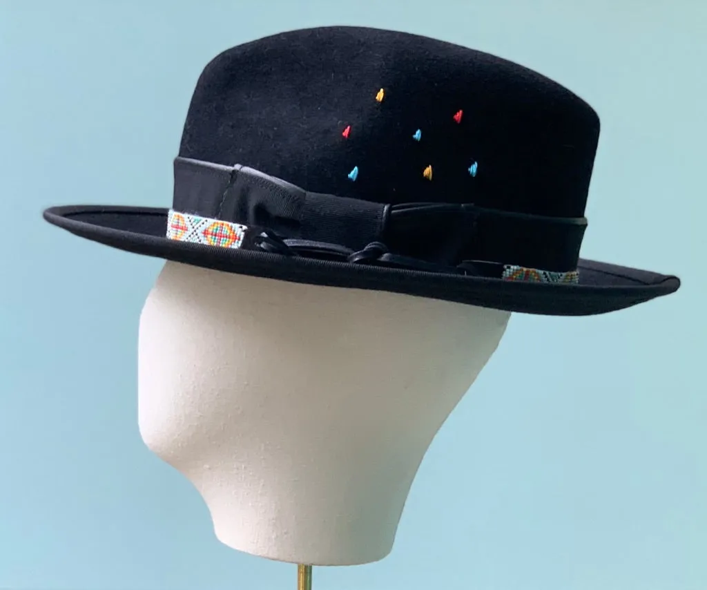 Ford Fedora in Black Rockabilly Suede Felt