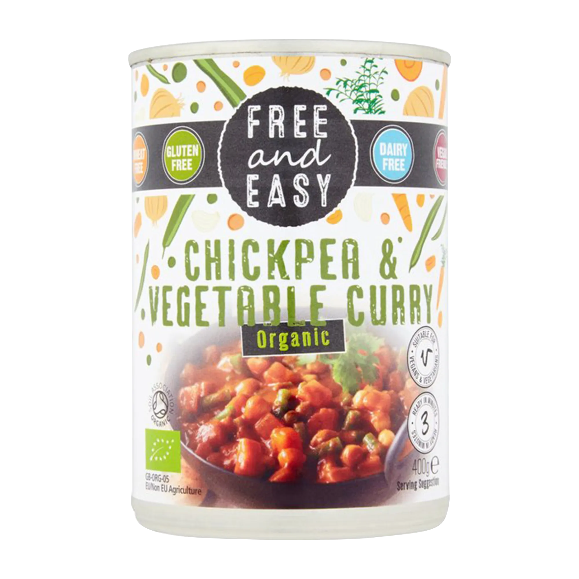 Free and Easy ORG Chickpea & Veg Curry 400g