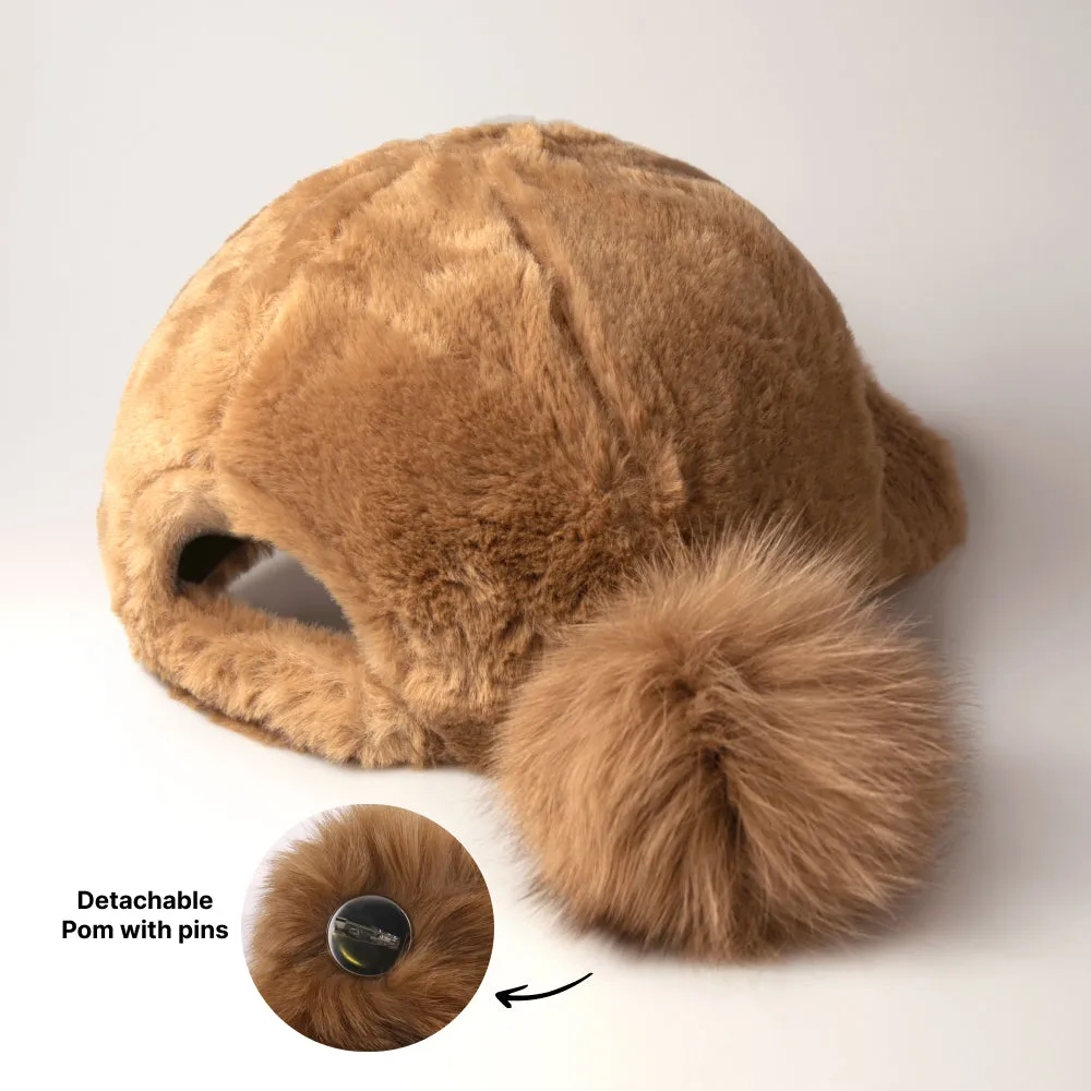 Fur Pom Baseball Cap