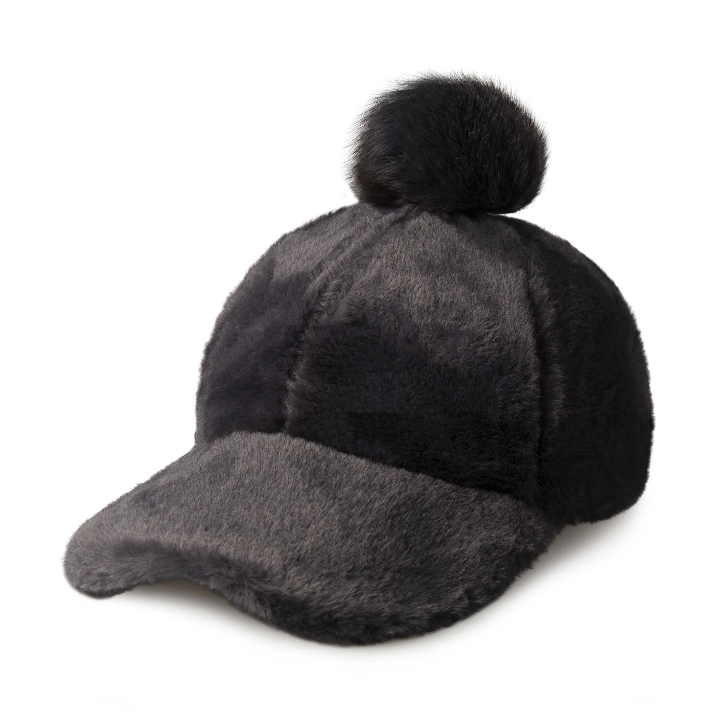 Fur Pom Baseball Cap