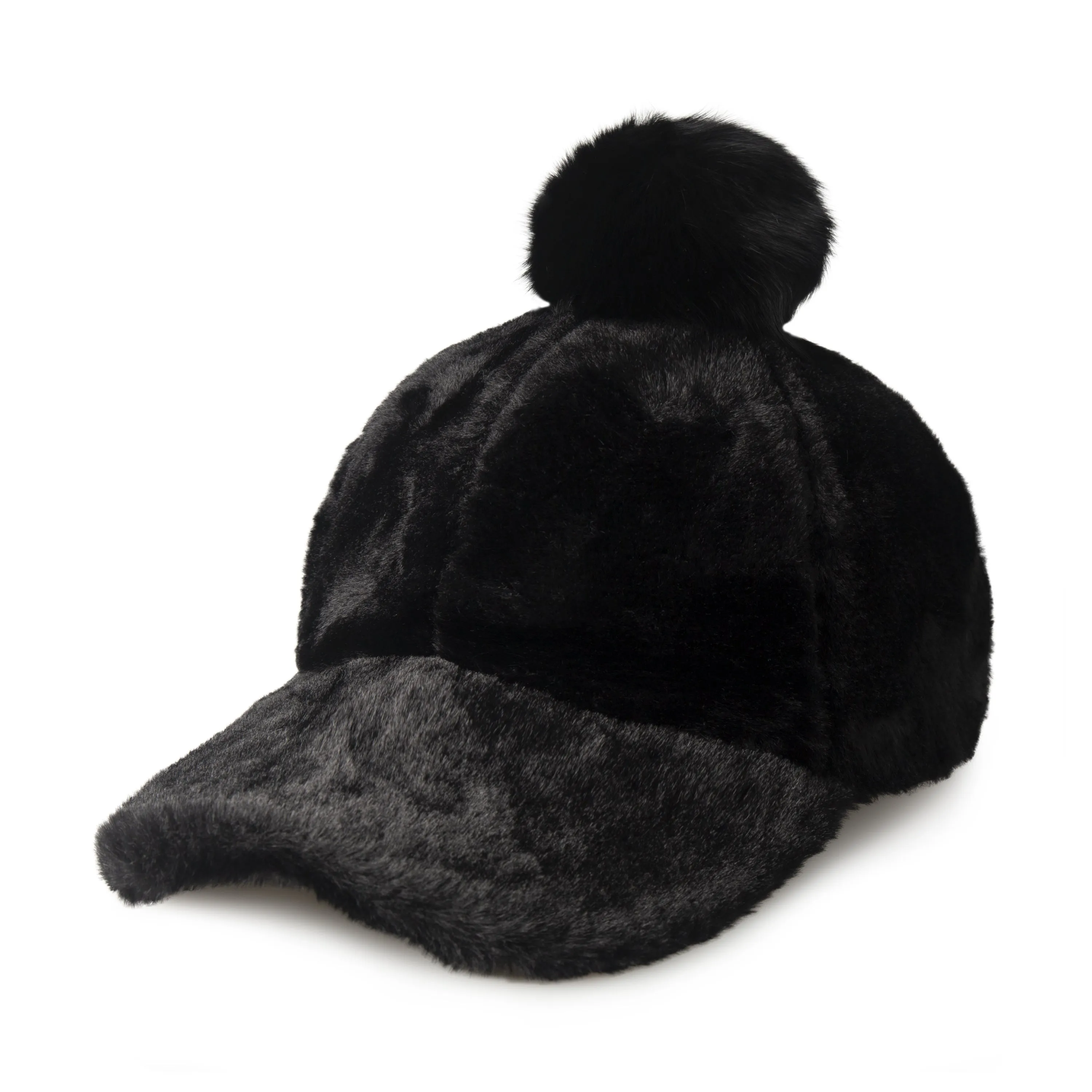 Fur Pom Baseball Cap