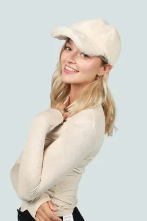 Fur Pom Baseball Cap