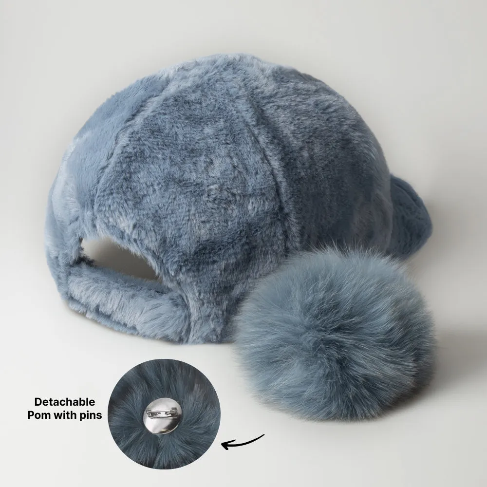 Fur Pom Baseball Cap