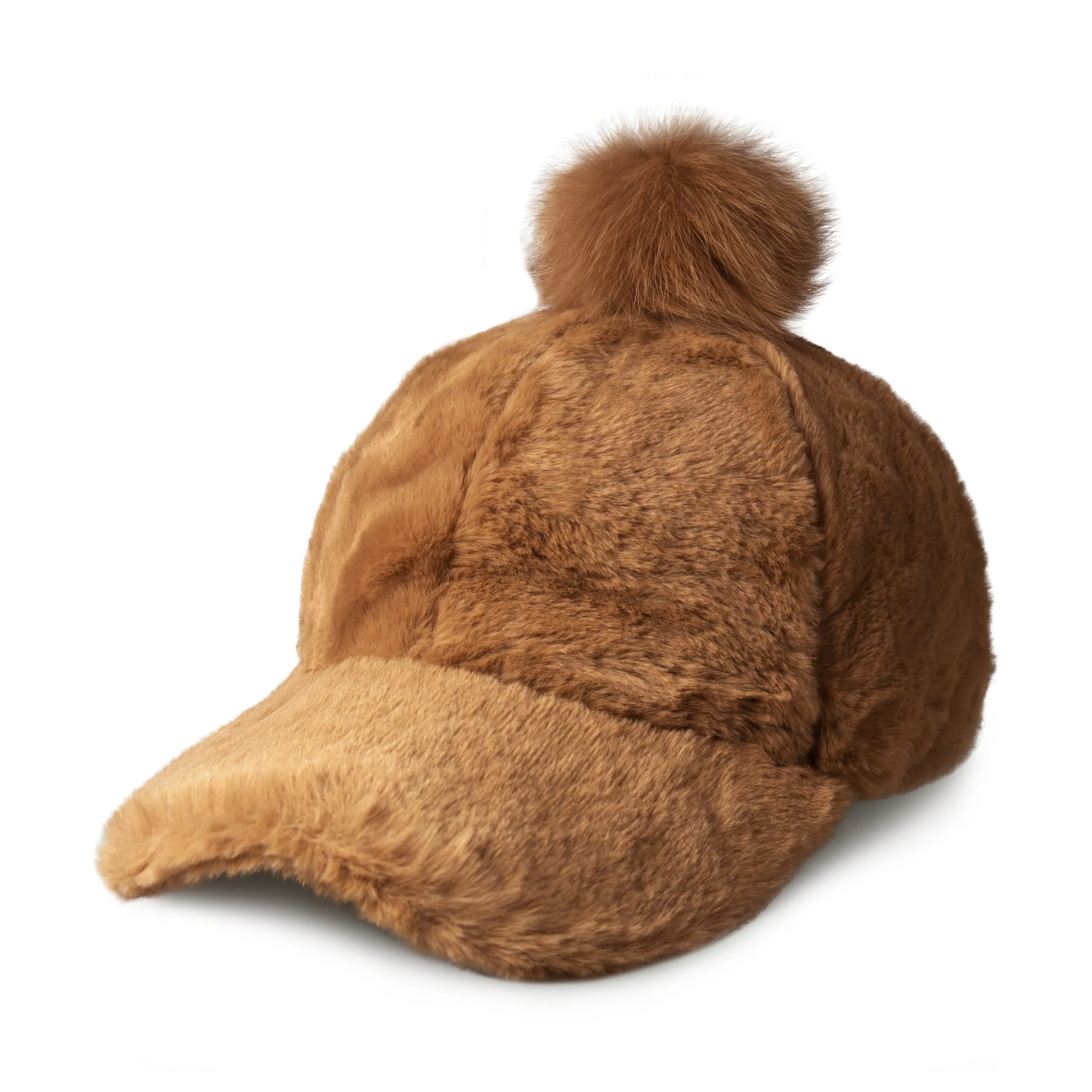 Fur Pom Baseball Cap