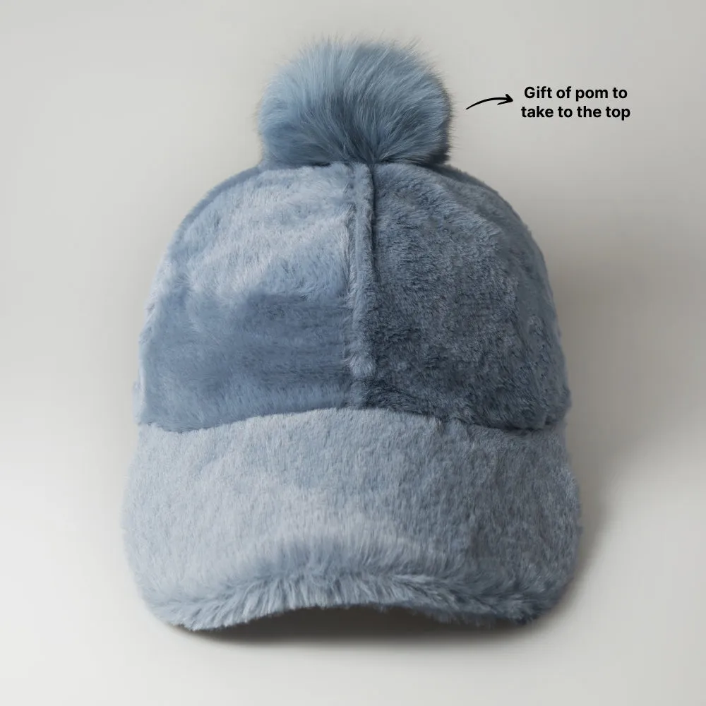 Fur Pom Baseball Cap