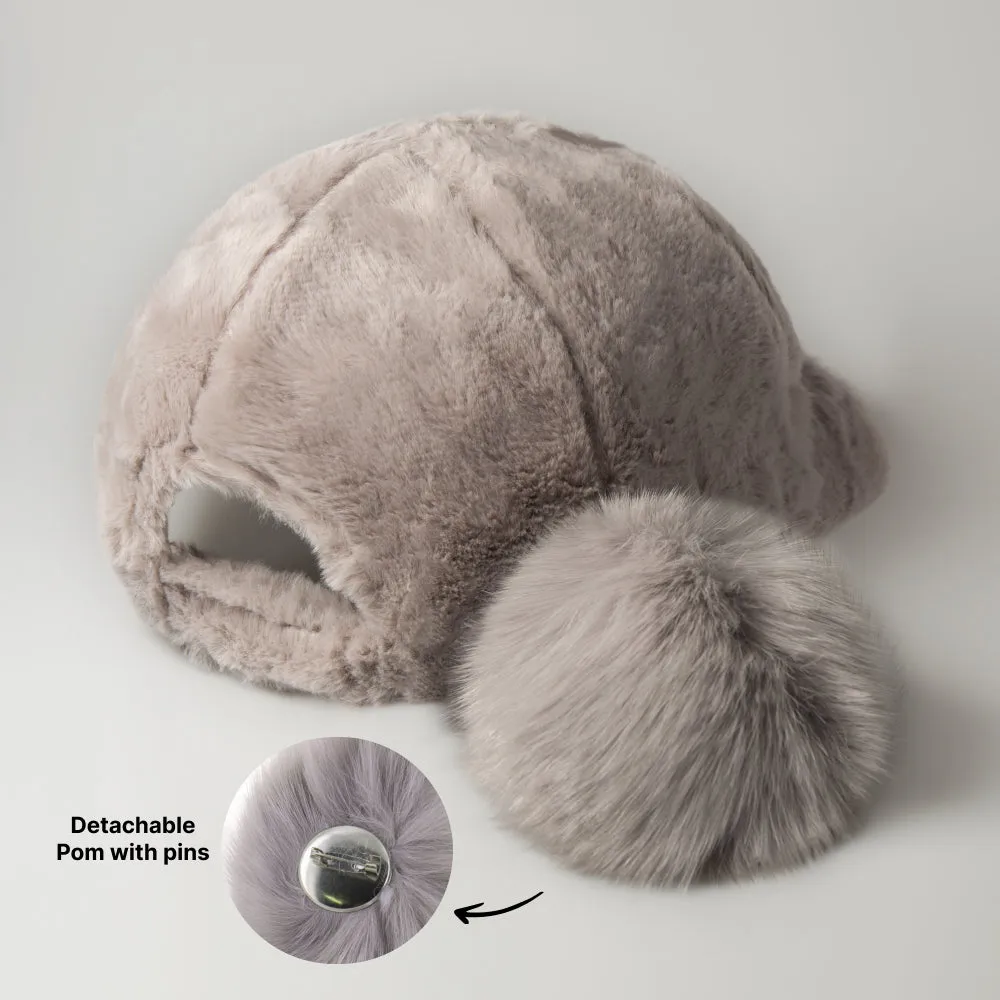 Fur Pom Baseball Cap