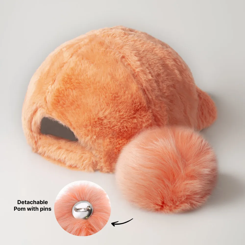 Fur Pom Baseball Cap