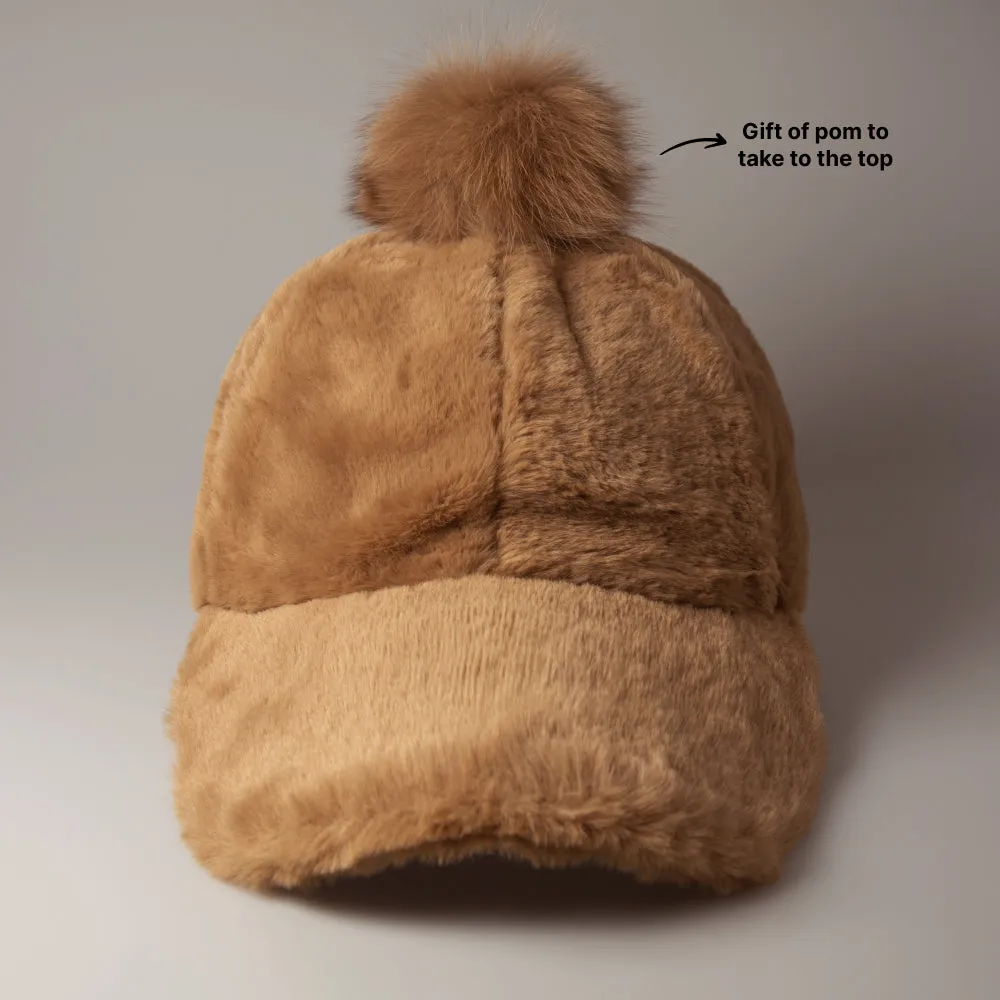 Fur Pom Baseball Cap