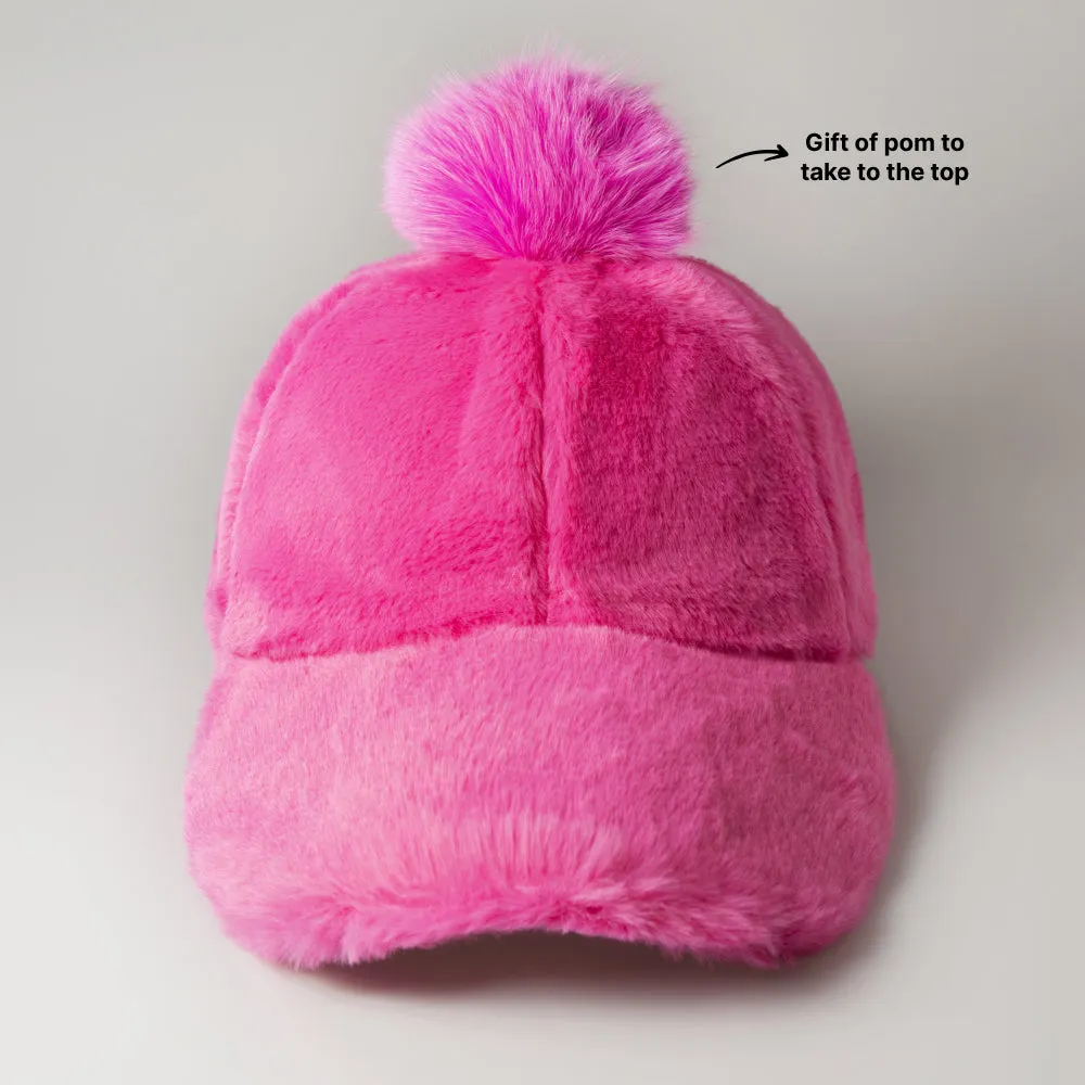 Fur Pom Baseball Cap