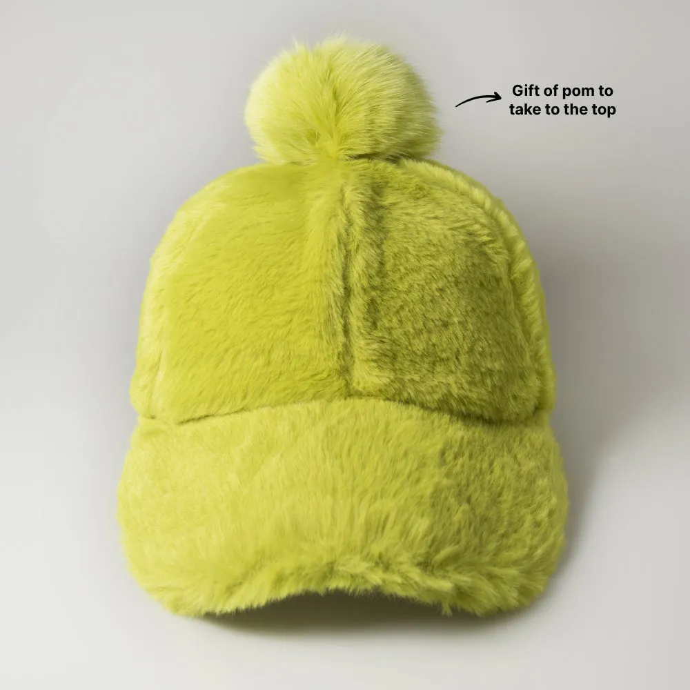 Fur Pom Baseball Cap