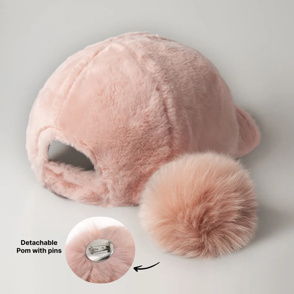 Fur Pom Baseball Cap