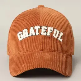 GRATEFUL 3D Embroidered Corduroy Baseball Cap