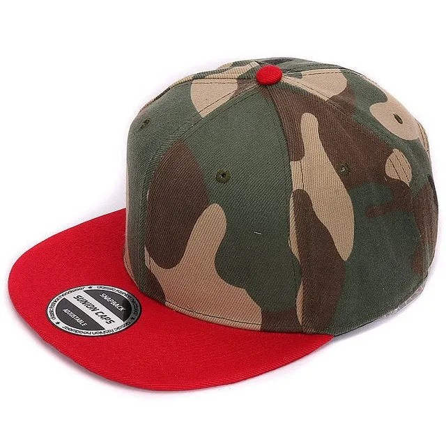 HATLANDER Camouflage snapback polyester cap blank flat camo baseball cap with no embroidery mens cap and hat for men and women