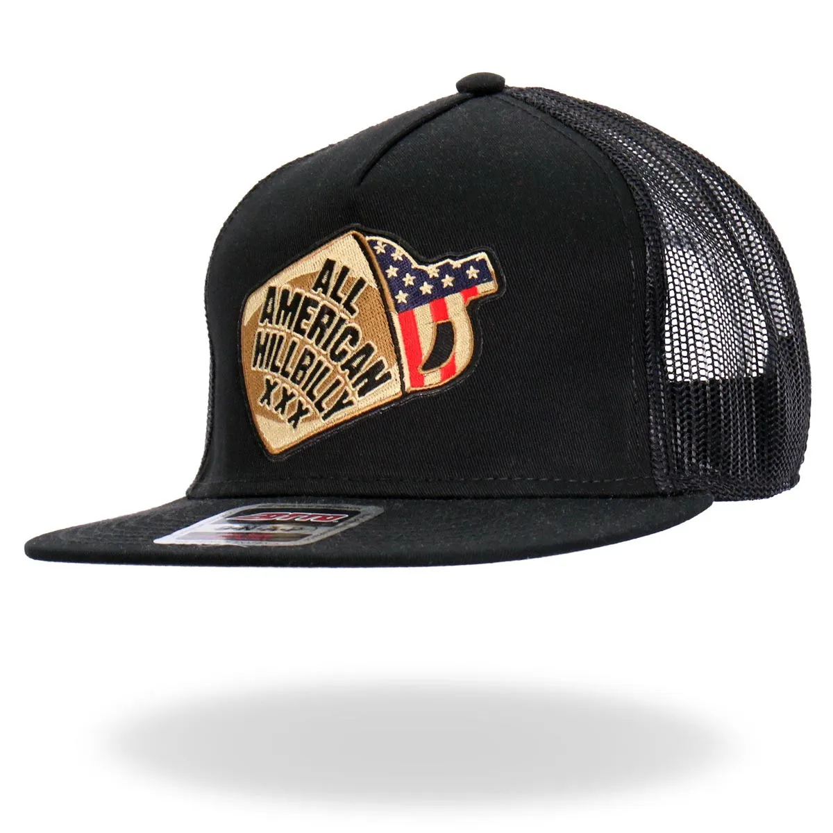 Hot Leathers GSH2025 Black All American Hilbilly Snapback