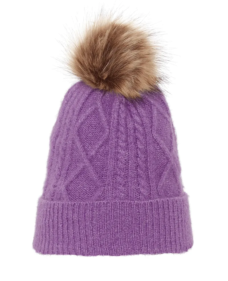 Ichi Cagri Lavender Bobble Hat