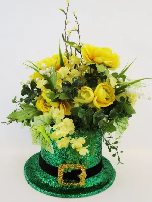 Irish Top Hat Silk Floral Table Centerpiece