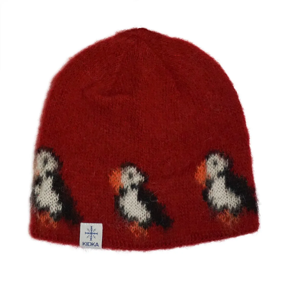 Kidka wool hat - Puffin - Red