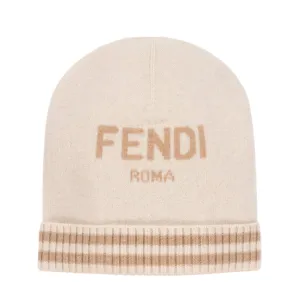 Linen Knitted Logo Hat