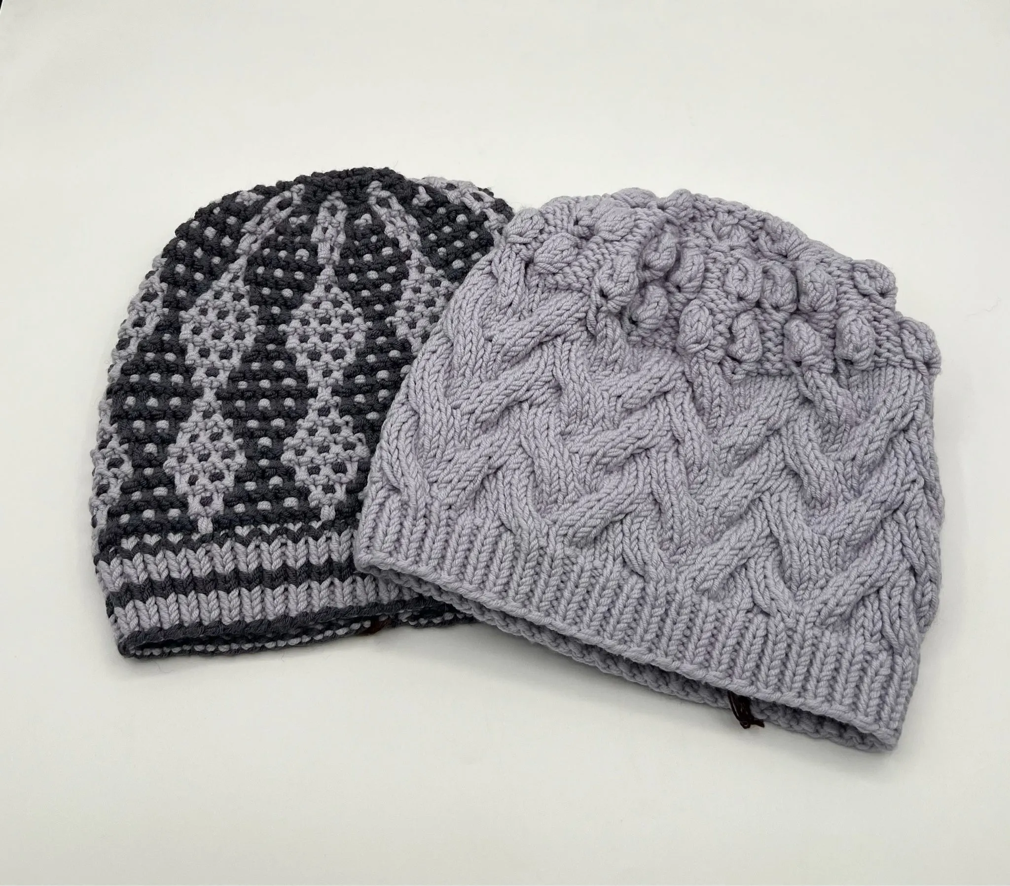 M Grey and Dark Grey Merino Knit Hat