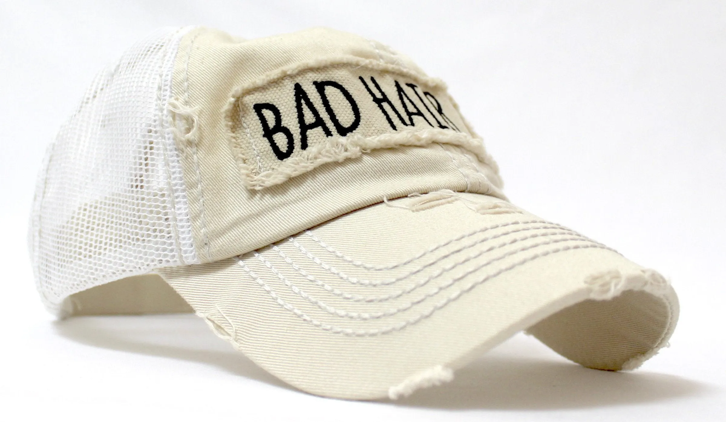 NEW! SUMMER MESH COLLECTION--Stone "BAD HAIR DAY" Vintage Trucker Hat