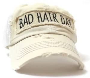 NEW! SUMMER MESH COLLECTION--Stone "BAD HAIR DAY" Vintage Trucker Hat