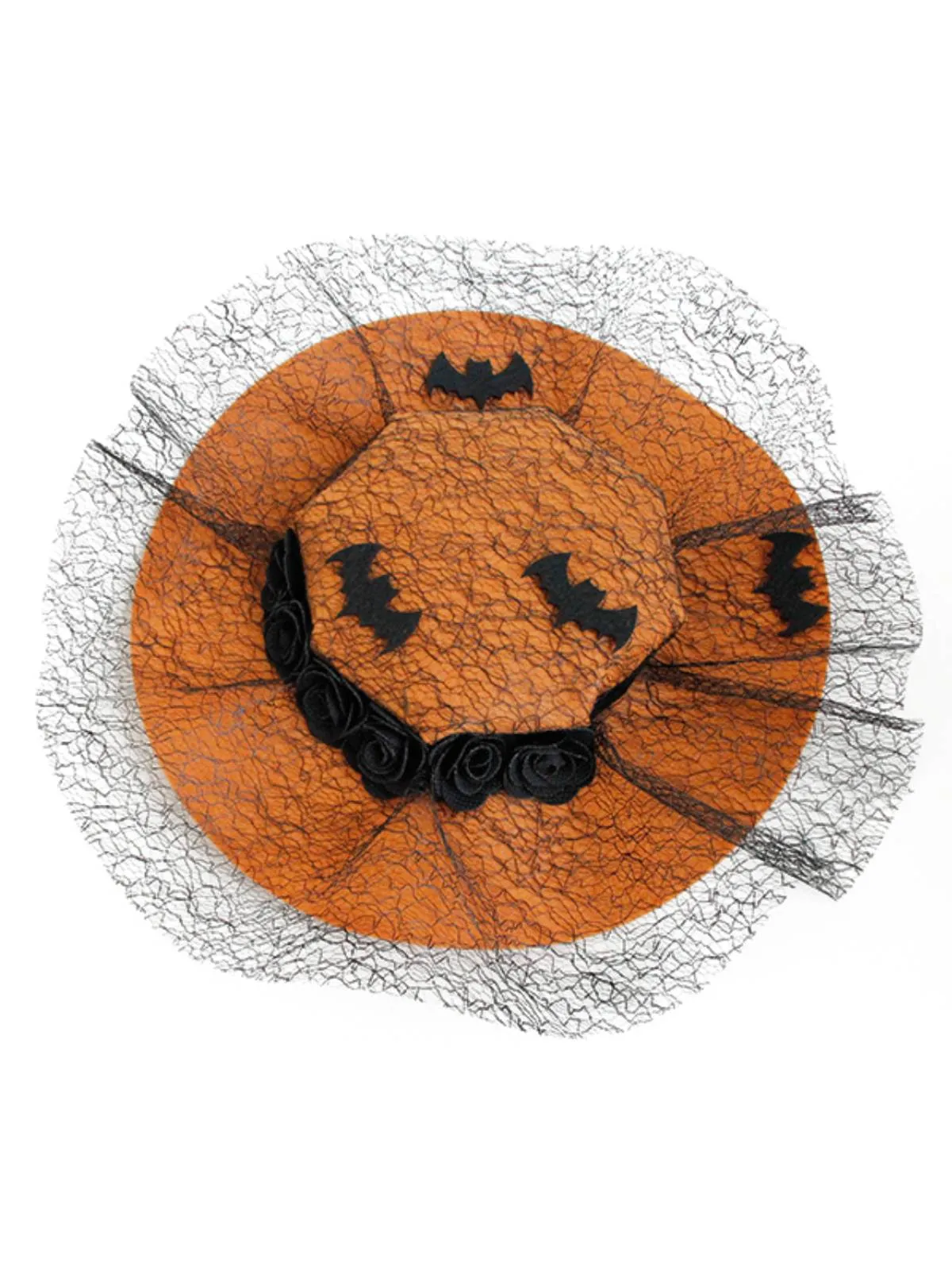 Orange Latest Halloween Lace Bat Hat